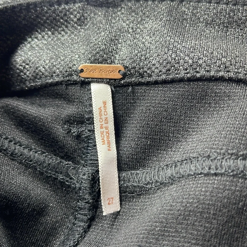 Free People Metallic Gray Patchwork Skinny Pants